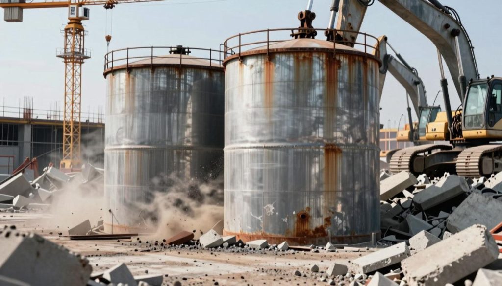 Демонтаж металлических емкостей