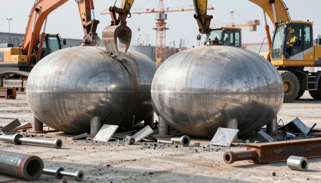 Демонтаж металлических емкостей